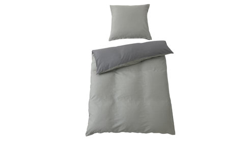 Bettwäsche-Set Interliving aus Stoff in Anthrazit Interliving Bettwäsche Serie 9128 grauer Baumwollsatin - ca. 155 x 220 cm