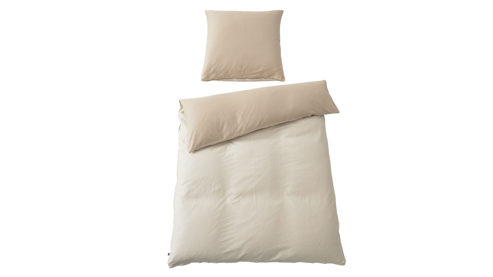Bettwäsche-Set Interliving aus Stoff in Creme Interliving Bettwäsche Serie 9128 Baumwollsatin in Creme & Sand - ca. 155 x 220 cm