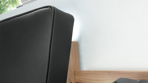 Möbelbeleuchtung PARTNERRING COLLECTION aus Kunststoff in Weiß PARTNERRING COLLECTION Schlafzimmerprogramm Valetta - Kopfteilbeleuchtung für ca. 180 cm Bettbreite