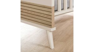 Babybett Paidi aus Holz Nachbildung in Beige Holzfarben Hell PAIDI Kinderbett Eefje 1739013 - Babybett Cashmere Beige - Groovy Oak, 4-fach höhenverstellbar