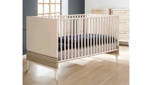 Babybett Paidi aus Holz Nachbildung in Beige Holzfarben Hell PAIDI Kinderbett Eefje 1739013 - Babybett Cashmere Beige - Groovy Oak, 4-fach höhenverstellbar