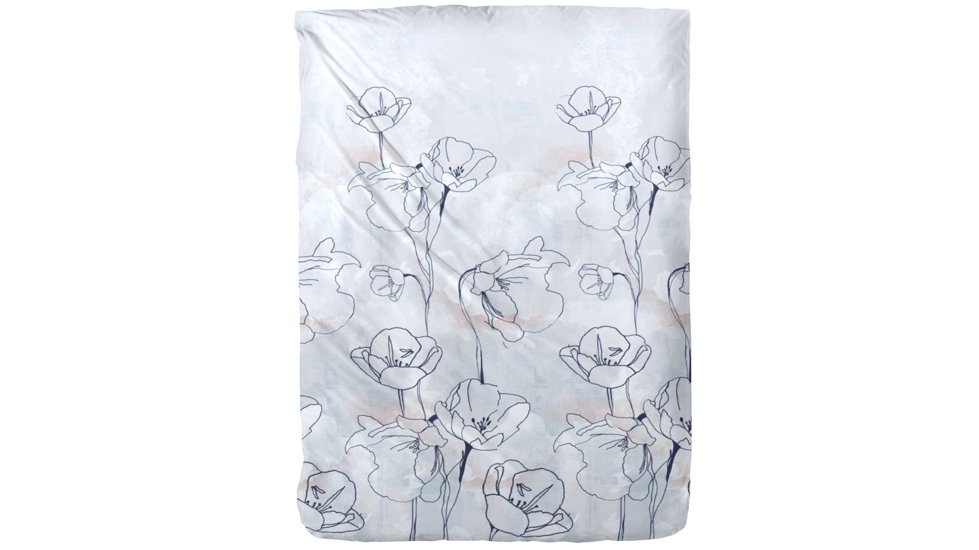 Bettwäsche-Set H. g. hahn haustextilien® aus Stoff in Grau HAHN Bettwäsche-Set zweiteilig, ca. 155 x 220 cm - graublaues Blumenmuster