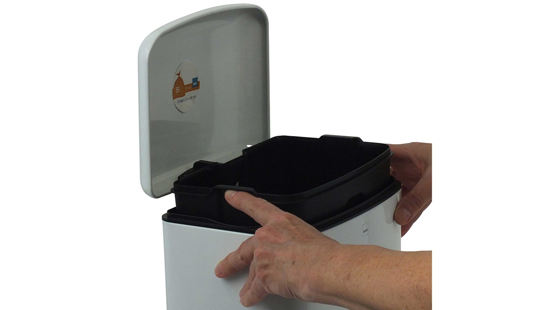 Kosmetikeimer Kela | keck & lang aus Metall in Weiß kela Kosmetikeimer Davino weißer Stahl – ca. sechs Liter