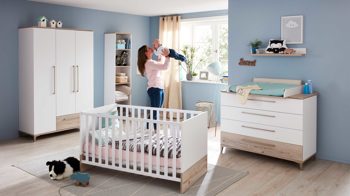 Komplettzimmer Paidi aus Holz in Weiß PAIDI Babyzimmer Katrin mit Bett, Wickelkommode und Kleiderschrank Babyzimmer Katrin - kreideweiß