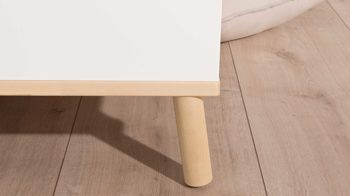 Regal Paidi aus Holz in Weiß PAIDI Standregal Ylvie kreideweiße Melaminoberfläche mit Birke-Nachbildung - sechs Fächer