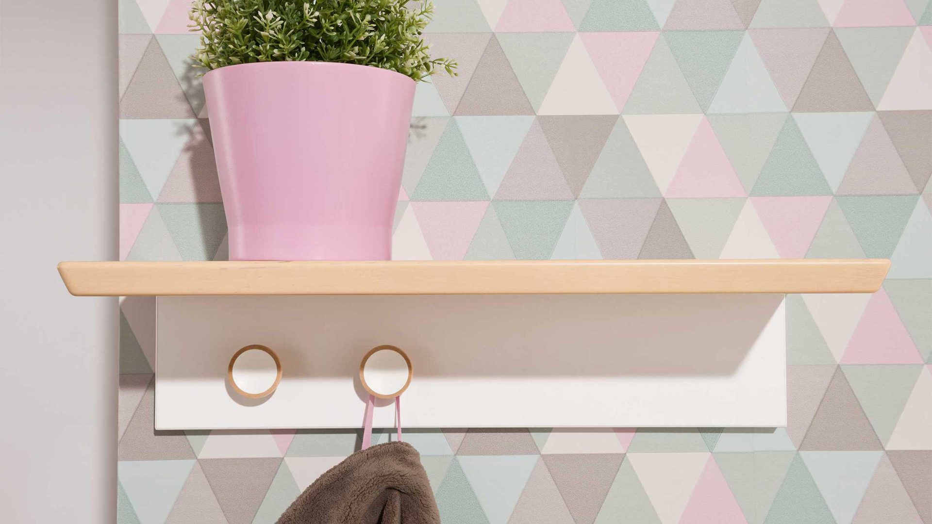 Wandregal Paidi aus Holz in Weiß PAIDI Wandregal Ylvie kreideweiße Melaminoberfläche mit Birke-Nachbildung