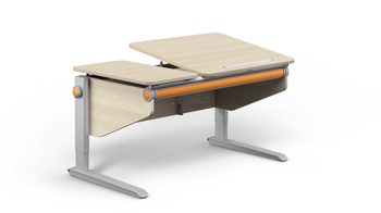 Schreibtisch Moll aus Holz in Holzfarben Hell Moll Winner Split Schreibtisch Ahorn-Weiss Comfort (Stufenlos)