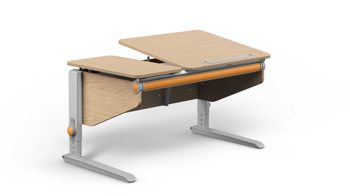 Schreibtisch Moll aus Holz in Eiche Hell Moll Winner Split Schreibtisch Eiche Classic (Rasterverstellung)