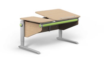 Schreibtisch Moll aus Holz in Eiche Hell Moll Winner Split Schreibtisch Eiche Comfort (Stufenlos)