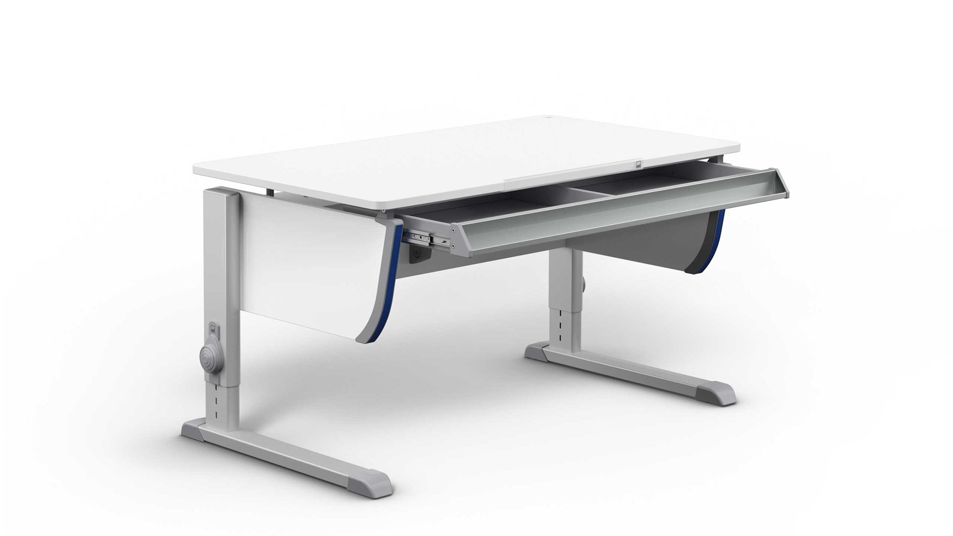 Schreibtisch Moll aus Holz in Weiß Moll Joker Schreibtisch Weiss MIT Side Top und Riesenschublade mit Side Top und Riesenschublade