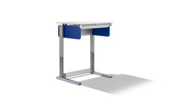 Schreibtisch Moll aus Holz in Dunkelblau Weiß Moll CP Champion Compact Express Schreibtisch Blau - Weiss