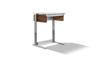 Schreibtisch Moll aus Holz in Holzfarben Dunkel Weiß Moll CP Champion Compact Express Schreibtisch Nussbaum - Weiss
