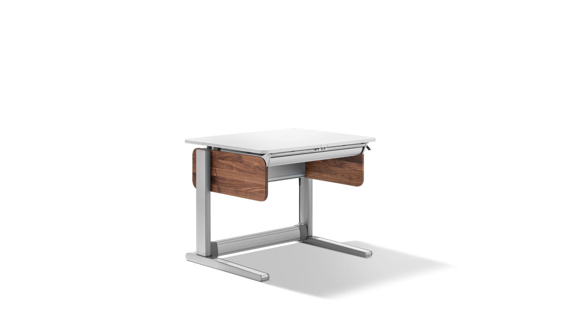 Schreibtisch Moll aus Holz in Holzfarben Dunkel Weiß Moll CP Champion Compact Express Schreibtisch Nussbaum - Weiss