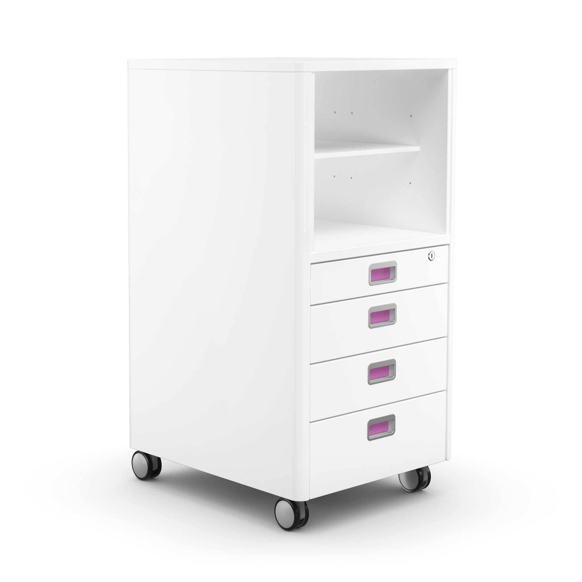 Rollcontainer Moll aus Holz in Weiß Moll Rollcontainer Cubicmax Weiß