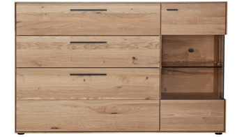 Sideboard Wöstmann markenmöbel aus Holz in Holzfarben WÖSTMANN Wohnprogramm WM 1880 – Sideboard Wildeiche – zwei Schubladen, eine Klappe, eine Tür