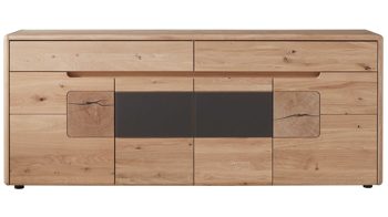 Sideboard Wöstmann markenmöbel aus Holz in Holzfarben WÖSTMANN Wohnprogramm Solento - Sideboard Wildeiche & Hirnholz – vier Türen, zwei Schubladen