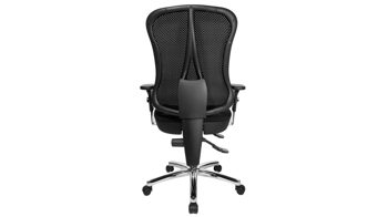 Bürostuhl OrthoSedis aus Kunststoff Metall Stoff in Schwarz Silber OrthoSedis Drehstuhl 75 Stoff schwarz & Gestell Stahlfußkreuz verchromt