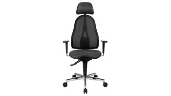 Chefsessel Topstar aus Metall Stoff in Schwarz Silber TOPSTAR Drehstuhl Chefsessel SITNESS PROFI 650 Bezug + Sitz Stoff anthrazit, Stahlfusskreuz verchromt