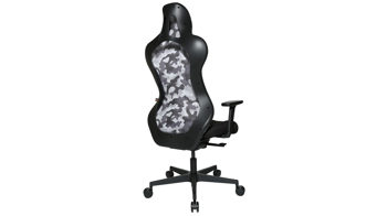 Chefsessel Topstar aus Kunststoff Metall Stoff in Schwarz Grau Weiß TOPSTAR Gaming-Drehstuhl Chefsessel SITNESS RS SPORT Rücken Camouflage grau, Sitz Stoff schwarz