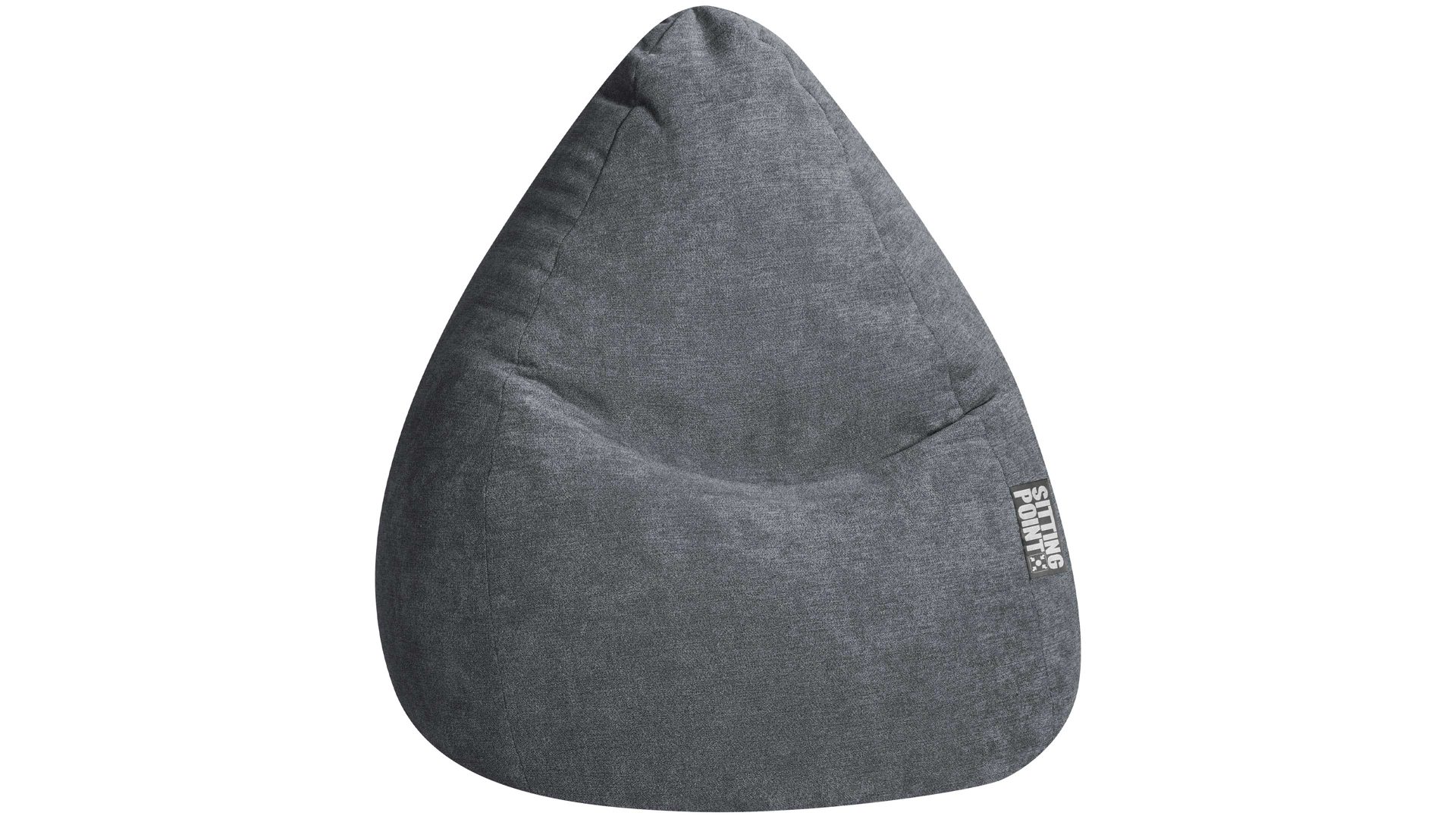 Sitzsack Magma aus Stoff in Grau SITTING POINT Sitzsack Beanbag Alfa XL anthrazitfarbener Velours 007 – ca. 70 x 110 cm