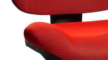 Drehstuhl OrthoSedis aus Stoff in Rot Bürodrehstuhl OrthoSedis 10 als Chefsessel roter Bezug BB2 & verchromtes Drehkreuz