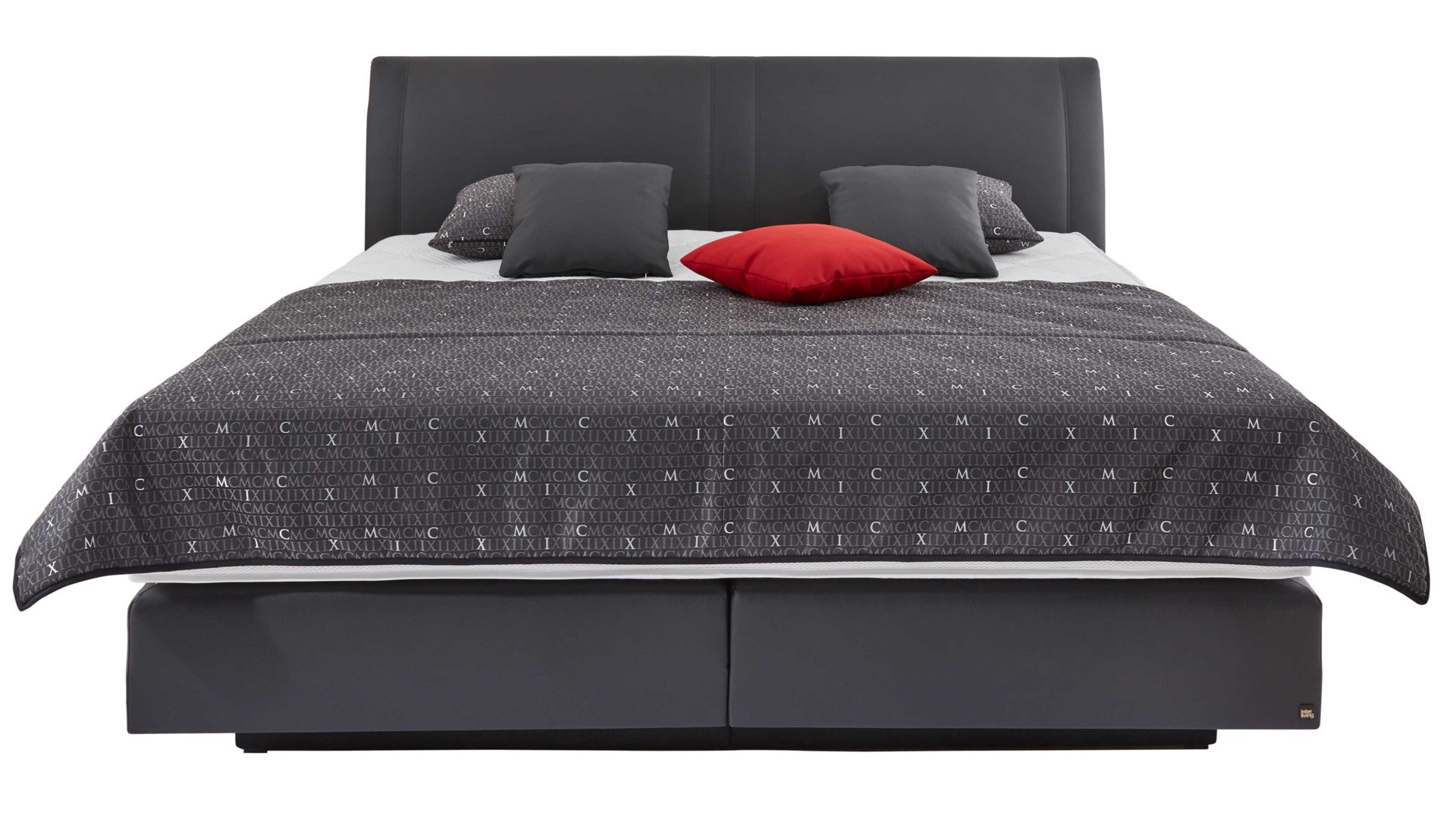 Boxspringbett Interliving aus Stoff in Dunkelgrau Interliving Boxspringbett Serie 1401 dunkelgraue Mikrofaser Amarillo 517000 – Liegefläche ca. 180 x 200 cm