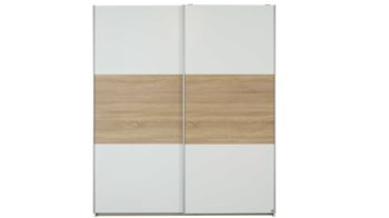 Kleiderschrank Rauch aus Holz Nachbildung in Weiß Holzfarben Hell RAUCH Schwebetürenschrank Nelas - Kleiderschrank Alpinweiß & Sonoma Eiche - zwei Türen, Breite ca. 175 cm