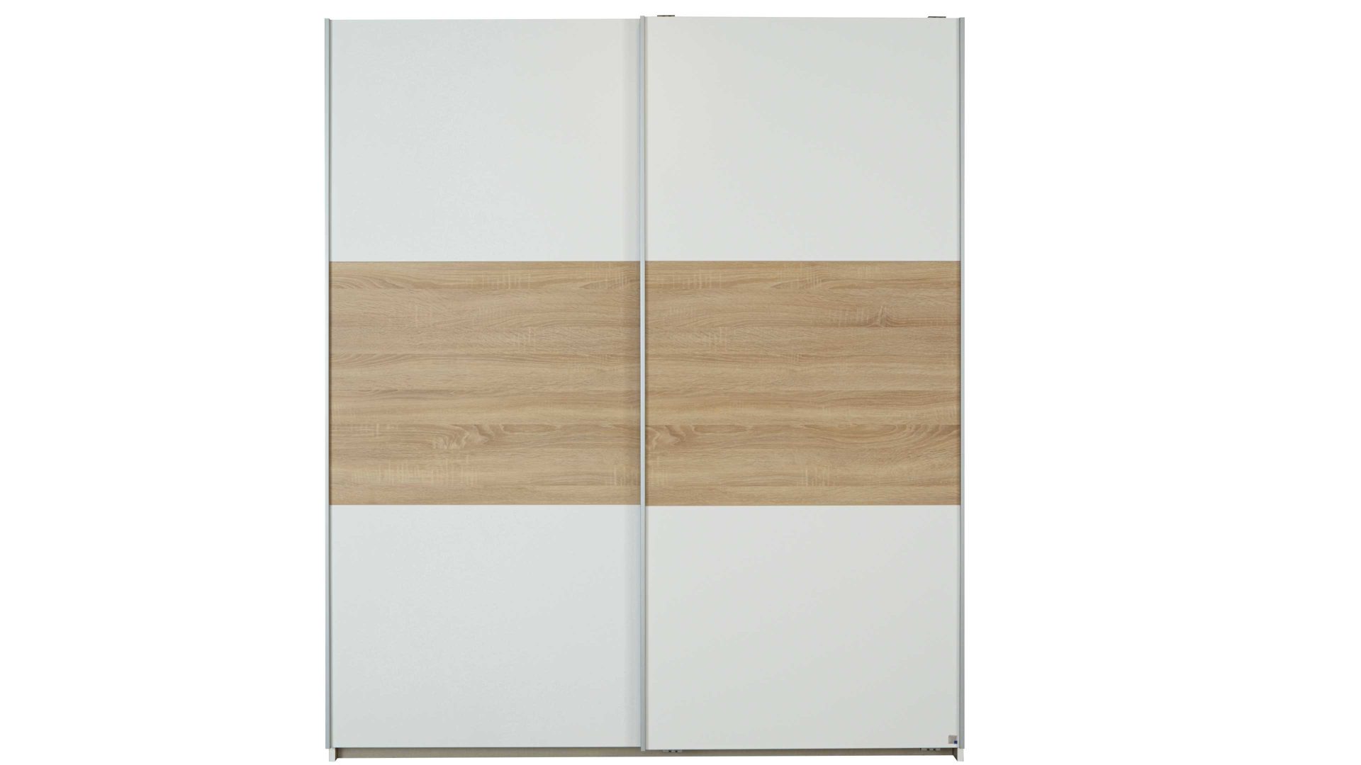 Kleiderschrank Rauch aus Holz Nachbildung in Weiß Holzfarben Hell RAUCH Schwebetürenschrank Nelas - Kleiderschrank Alpinweiß & Sonoma Eiche - zwei Türen, Breite ca. 175 cm