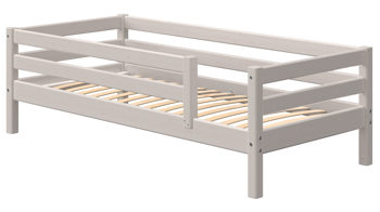 Einzelbett Flexa aus Holz in Hellgrau FLEXA Classic Bett Einzelbett mit Absturzsicherung 90x200 cm Kiefer grau lasiert