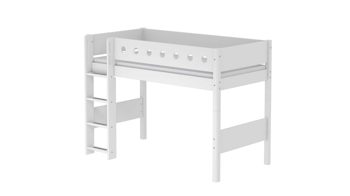 Einzelbett Flexa aus Holz in Weiß FLEXA White Mittelhohes Bett mit senkrechter Leiter 90x200 cm weiß - weiß