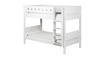 Einzelbett Flexa aus Holz in Weiß FLEXA White Etagenbett mit senkrechter Leiter 90x200 cm weiß - weiß