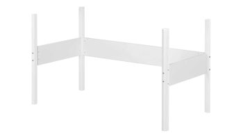 Einzelbett Flexa aus Holz in Weiß FLEXA White Senkrechte Leiter und Pfostengestell 90x200 cm für Hochbett, weiß - weiß