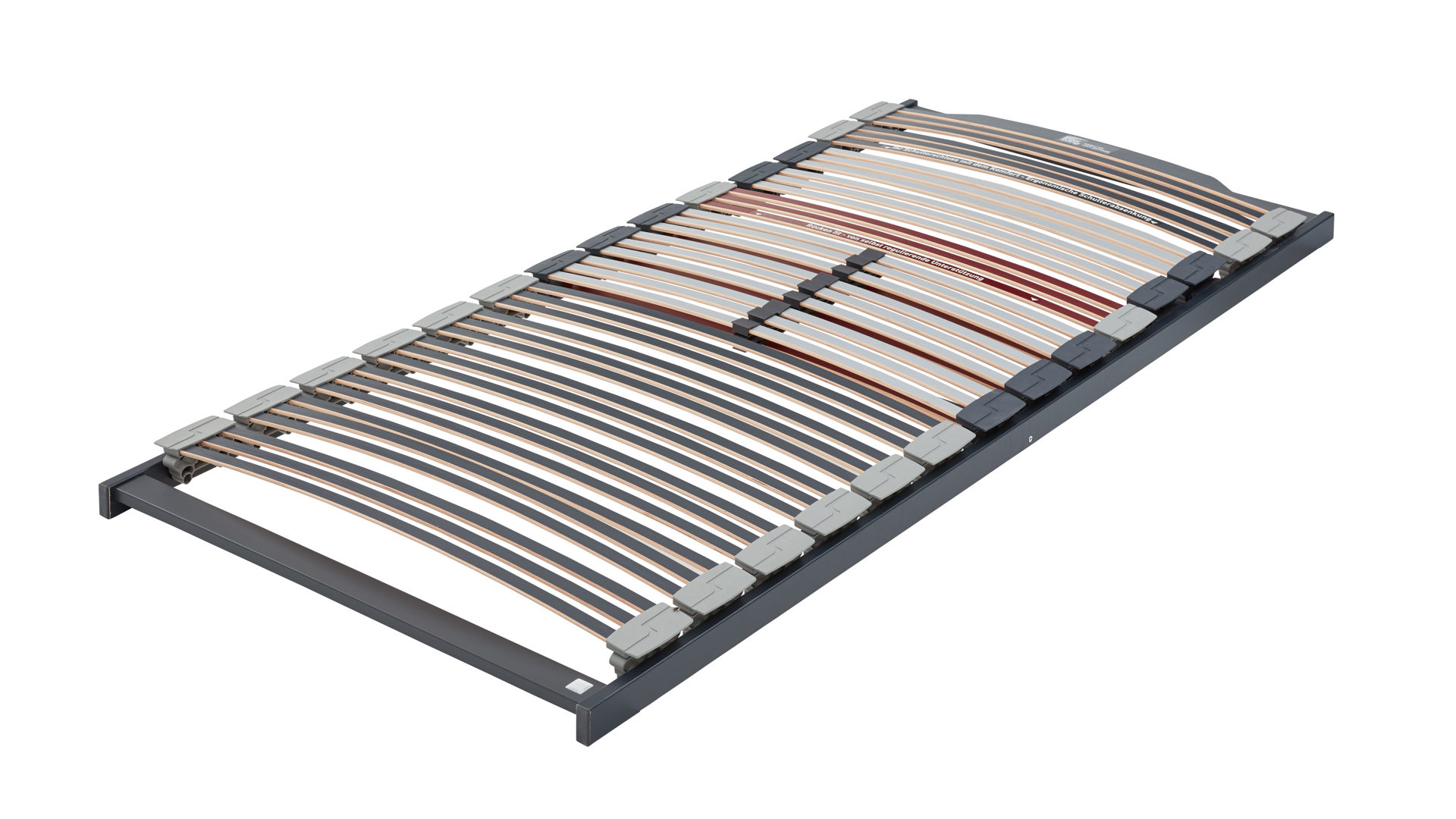 Lattenrost Interliving aus Holz in Grau Interliving Lattenrost Serie 1943 – Lattenrost LKF GA manuelle Kopf- & Fußteilverstellung mit Gasdruckfeder – Liegefläche ca. 100 x 200 cm