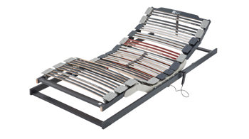 Lattenrost Interliving aus Holz in Grau Interliving Lattenrost Serie 1943 – Lattenrost MASTER motorische Rücken- & Fußteilverstellung – Liegefläche ca. 90 x 200 cm