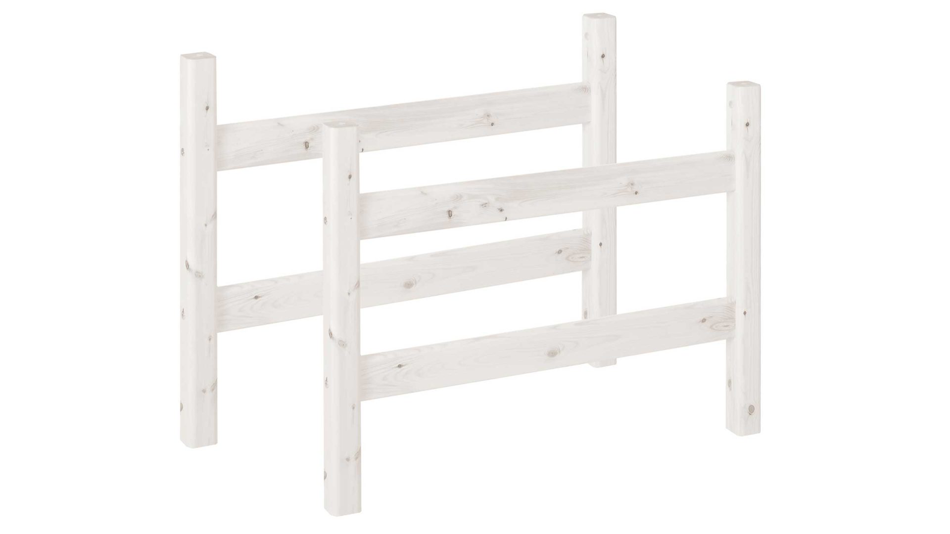 Einzelbett Flexa aus Holz in Weiß FLEXA Classic Pfosten für mittelhohes Bett, weiß lasiert