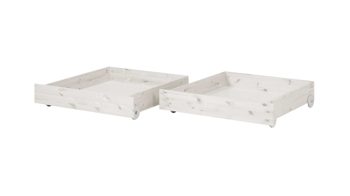 Einzelbett Flexa aus Holz in Weiß FLEXA Classic 2 Schubladen - Länge 196 cm für Einzelbett + Etagenbett, Kiefer weiß lasiert