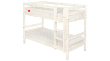Einzelbett Flexa aus Holz in Weiß FLEXA Classic Etagenbett 90x190 cm mit senkrechter Leiter Kiefer weiss lasiert