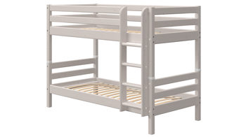 Einzelbett Flexa aus Holz in Hellgrau FLEXA Classic Etagenbett 90x200 cm mit senkrechter Leiter Kiefer grau lasiert
