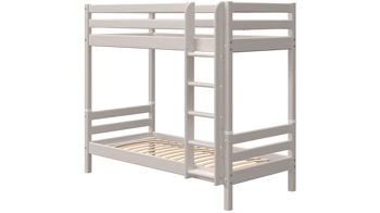 Einzelbett Flexa aus Holz in Hellgrau FLEXA Classic Etagenbett 90x200 cm mit senkrechter Leiter und extra Höhe Kiefer grau lasiert