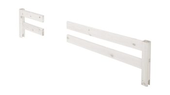 Einzelbett Flexa aus Holz in Weiß FLEXA geteilte Absturzsicherung für Classic Plattform Kiefer weiß lasiert – Länge 187 cm