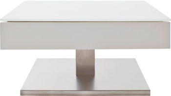 Couchtisch Mca furniture aus Holz in Weiß Couchtisch Mariko Weiß & Edelstahl – ca. 75 x 75 cm