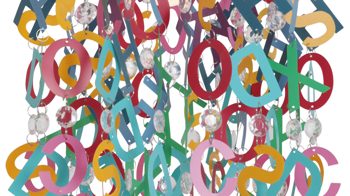 Pendelleuchte Näve aus Kunststoff in Mehrfarbig näve Kinderzimmer-Lampenschirm Bunte Buchstaben - Durchmesser ca. 25 cm