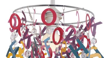 Pendelleuchte Näve aus Kunststoff in Mehrfarbig näve Kinderzimmer-Lampenschirm Bunte Buchstaben - Durchmesser ca. 25 cm