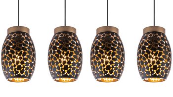 Pendelleuchte Globo lighting aus Metall in Schwarz GLOBO Hängelampe Narri mattschwarzes & goldfarbenes Metall – Länge ca. 90 cm