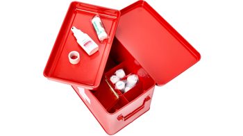 Ordnungsbox Zeller present aus Metall in Rot Medizinbox & Hausapotheke rotes Metall - ca. 32 x 20 cm