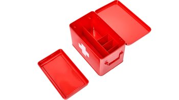 Ordnungsbox Zeller present aus Metall in Rot Medizinbox & Hausapotheke rotes Metall - ca. 32 x 20 cm