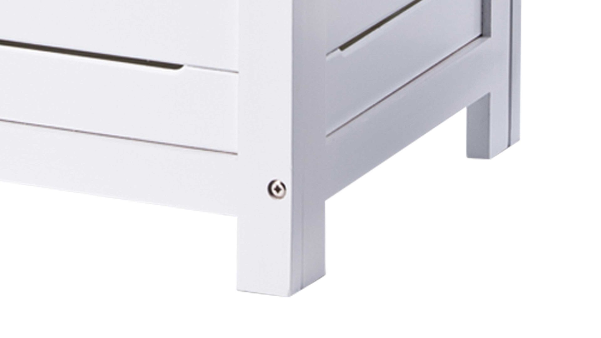 Wäschekorb Zeller present aus MDF in Weiß Wäschetruhe  weiß lackiertes MDF & Wäschesack - ca. 35 x 55 cm