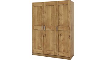 Kleiderschrank Elfo-möbel aus Holz in Holzfarben Kleiderschrank Toni geölte Wildeiche – drei Türen, Breite ca. 152 cm