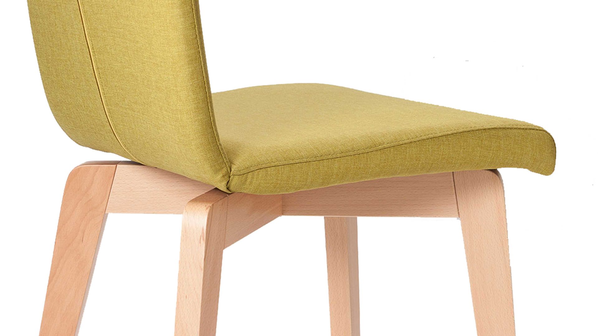 Polsterstuhl Standard furniture factory aus Webstoff in Gelb Polsterstuhl Manon, auch als Esszimmerstuhl einsetzbar lemonfarbener Bezug Grand 4003 & Buchegestell