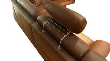 Ecksofa Himolla aus Leder in Braun Himolla Polstergarnitur Relax-Wohnlandschaft 1104 Leder Leder LongLife soft Nougat, Wallfree elektrisch, Rücken echt